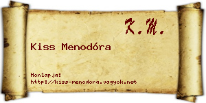 Kiss Menodóra névjegykártya